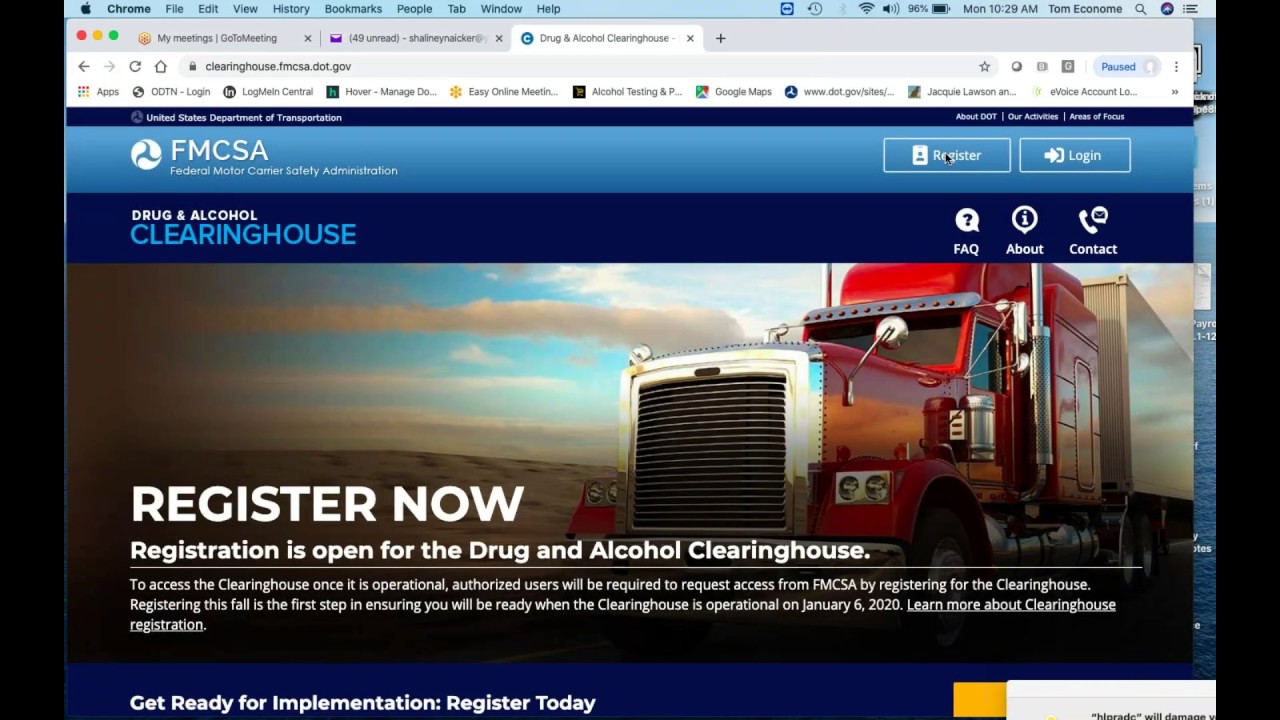 FMCSA Clearinghouse Owner Operator Registration