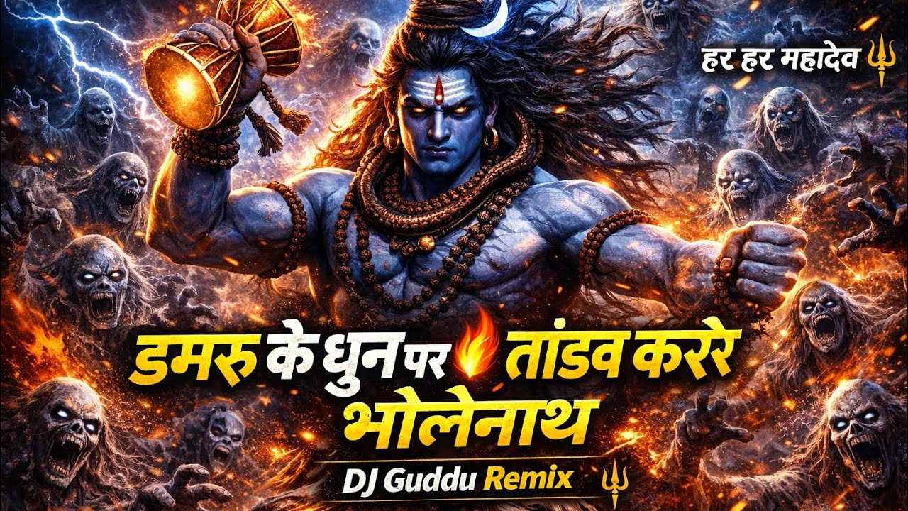 डमरू के धुन पर तांडव करे भोलेनाथ 🔥 | Bholenath Tandav DJ Remix | DJ Guddu | Mahadev Song
