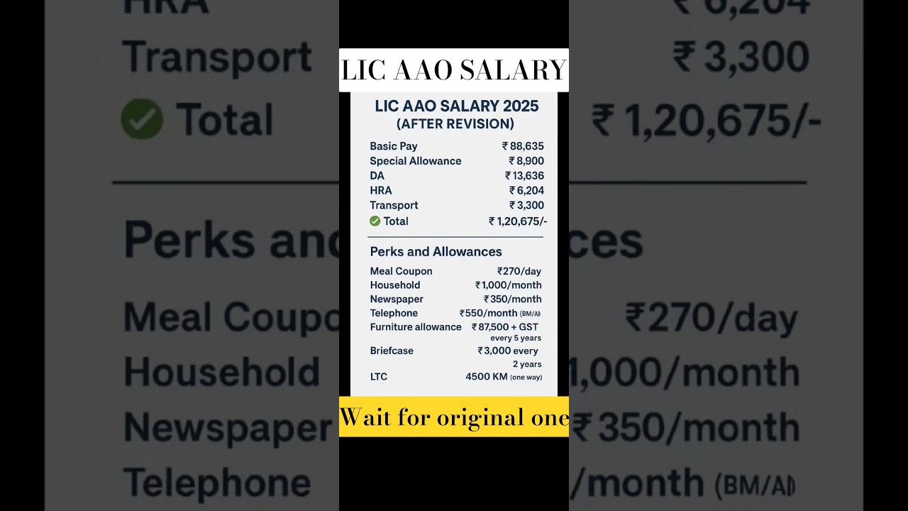 LIC AAO SALARY 2025 | #lic #salary #motivation #life