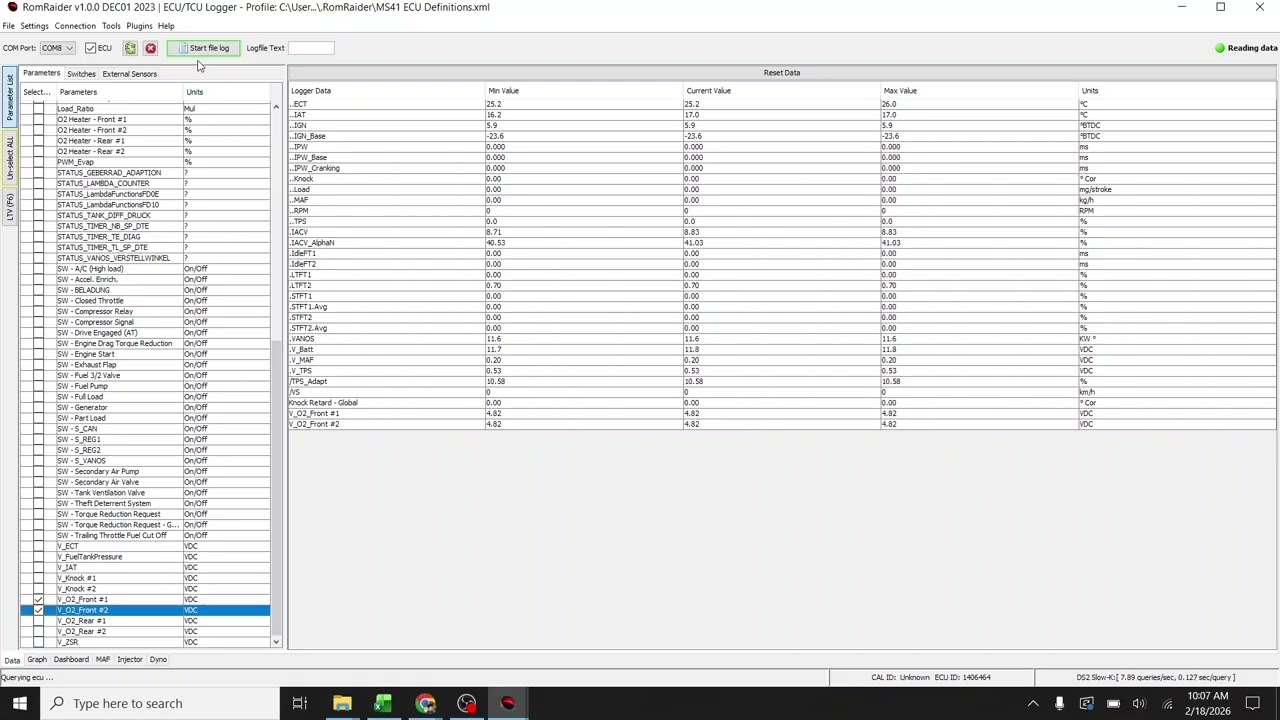 Romraider Logging with MS41