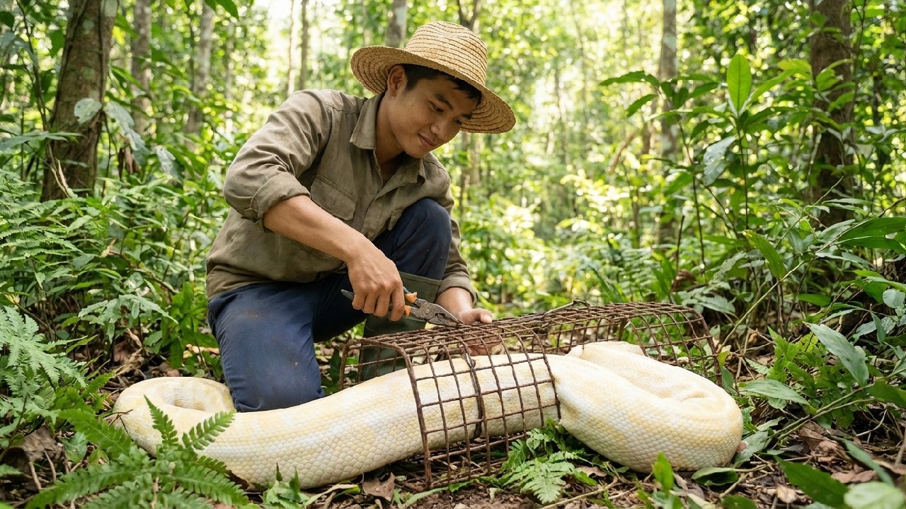 Cứu Rắn Trắng Mang Bầu Thoát Bẫy, 3 Ngày Sau Rắn Mẹ Hiện Về Cứu Người Mẹ Sắp Chế.t
