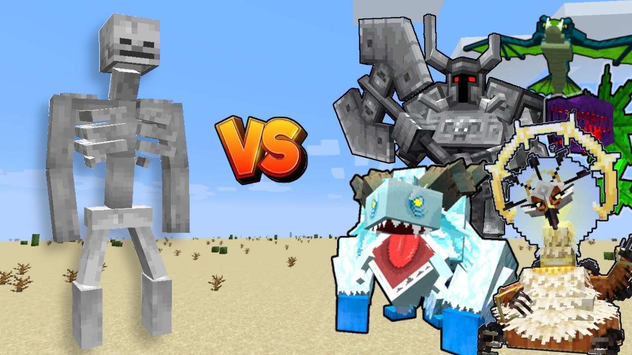Mutant Skeleton Vs Mowzie's Mobs Monsters in Minecraft