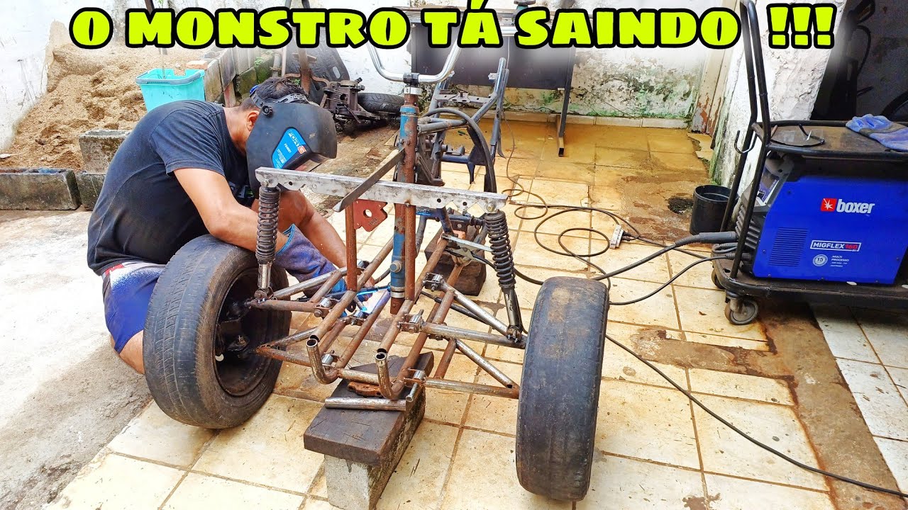 QUADRICICLO CASEIRO MONTAGEM dos AMORTECEDOR DIANTEIRO GANHAMOS PEÇAS IMPORTANTE PARA ESSE PROJETO