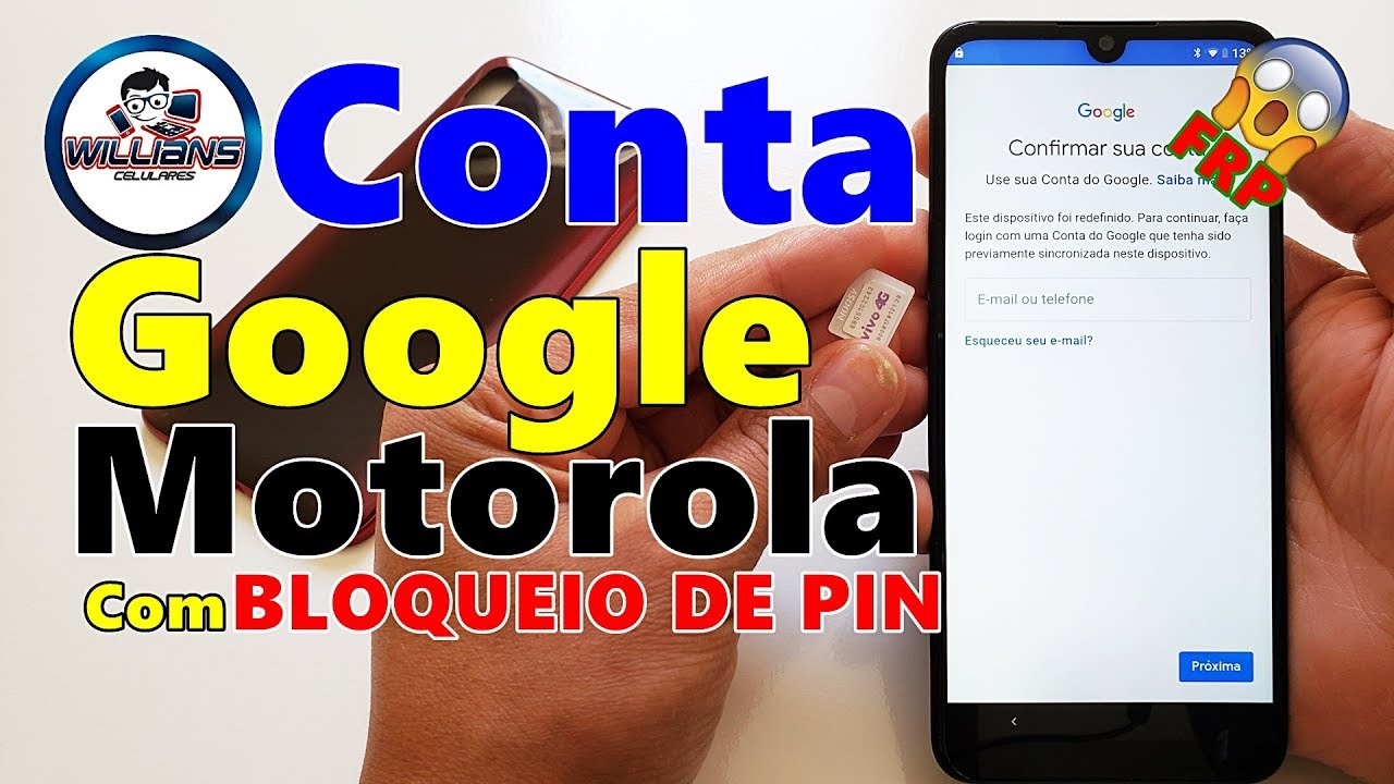 Desbloquear Conta Google Moto E6 Plus utilizando Chip, sem instalar App