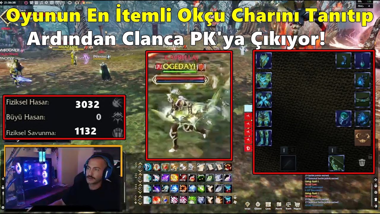 OgedayGirisken - Oyunun En Sağlam Okçu Charını Tanıtıp | Ardından Clanca PK'ya Çıkıyor | Rise Online