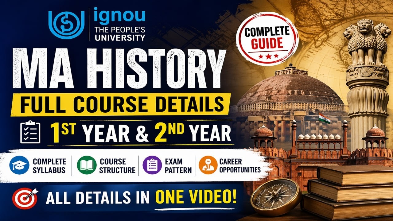 IGNOU MA History Full Course Detail 2026 | 1st Year & 2nd Year Syllabus  Exam Pattern Complete Guide