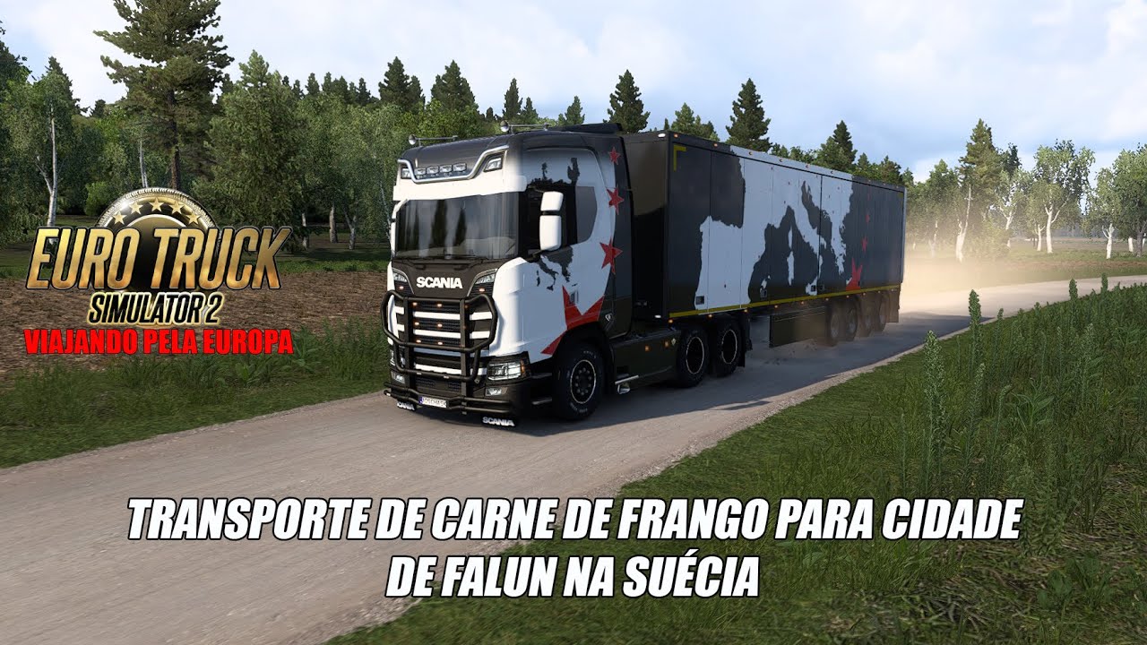 TRANSPORTE DE CARNE DE FRANGO PARA CIDADE DE FALUN NA SUÉCIA #ets2 #worldoftrucks #europa #simulator