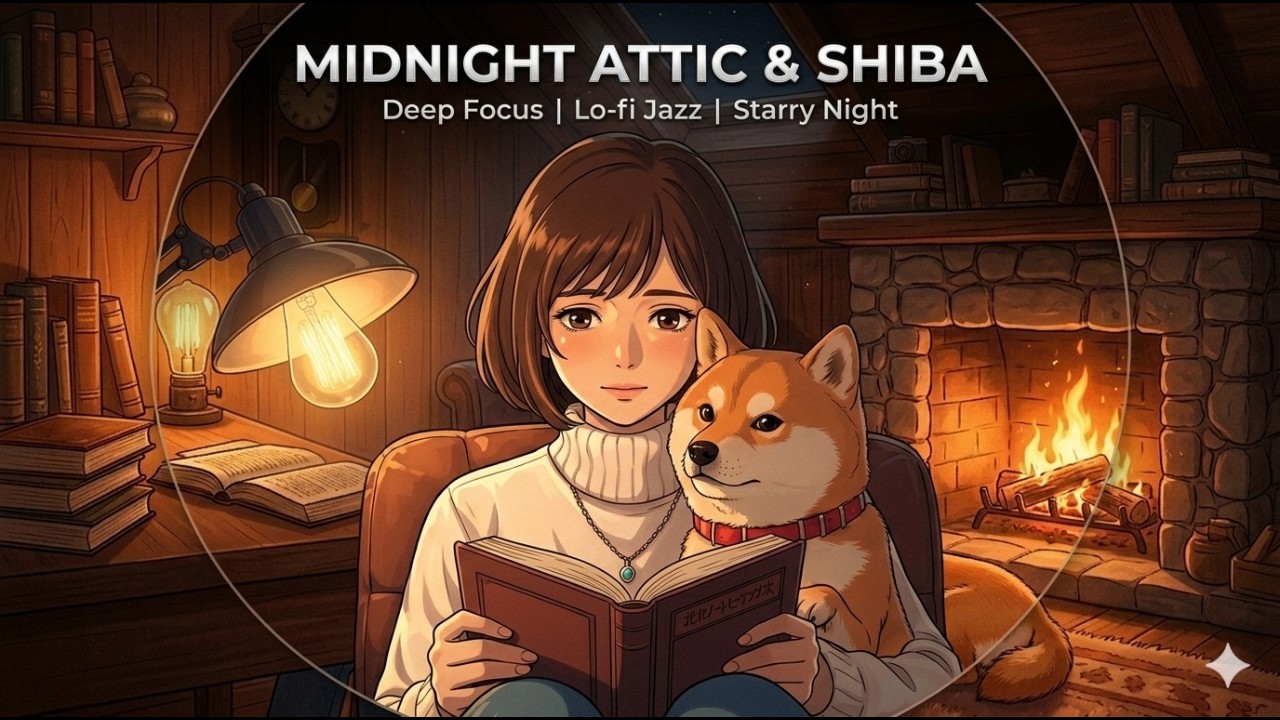 【作業用BGM】温かい暖炉と古い時計の音。深く集中できるアンビエントLo-fi | 勉強・読書・リラックス用