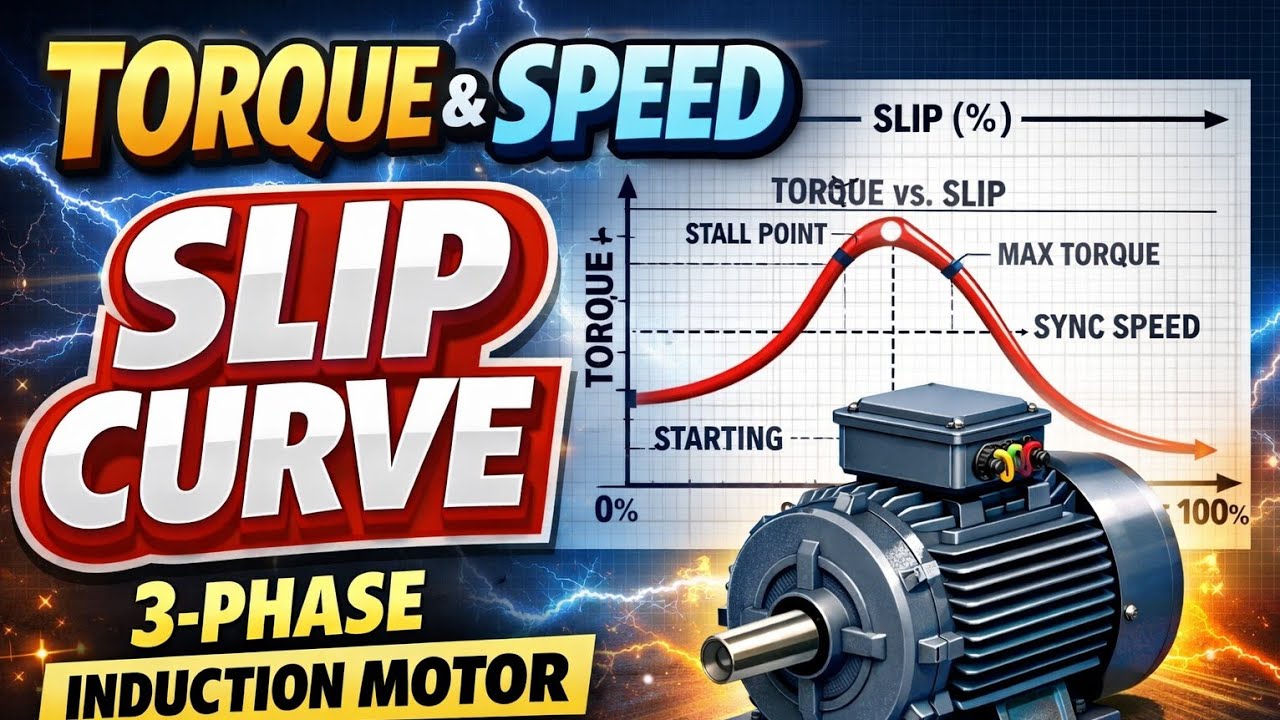 3 Phase Induction Motor Torque Slip and Speed Curve 