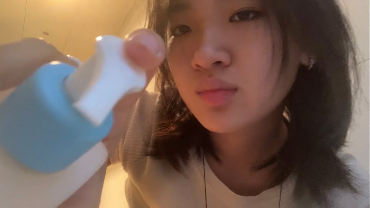 asmr - doing your skincare in the bathroom