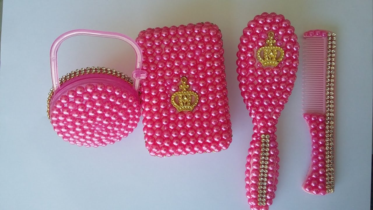 DIY :PENTE E ESCOVA COM PEROLAS LILAS