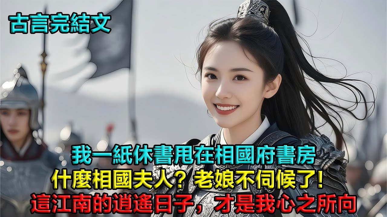 我一紙休書甩在相國府的書房，趁他妾室生產时策馬南逃。丫鬟追來說小少爺哭鬧要找胡姨娘，我揮揮手：「今日頭疼，別來煩我。」什麼相國夫人？老娘不伺候了！這江南的逍遙日子，才是我心之所向