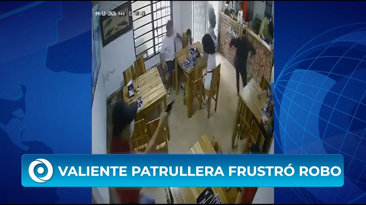Patrullera de civil enfrenta a hombre armado y evita robo en restaurante