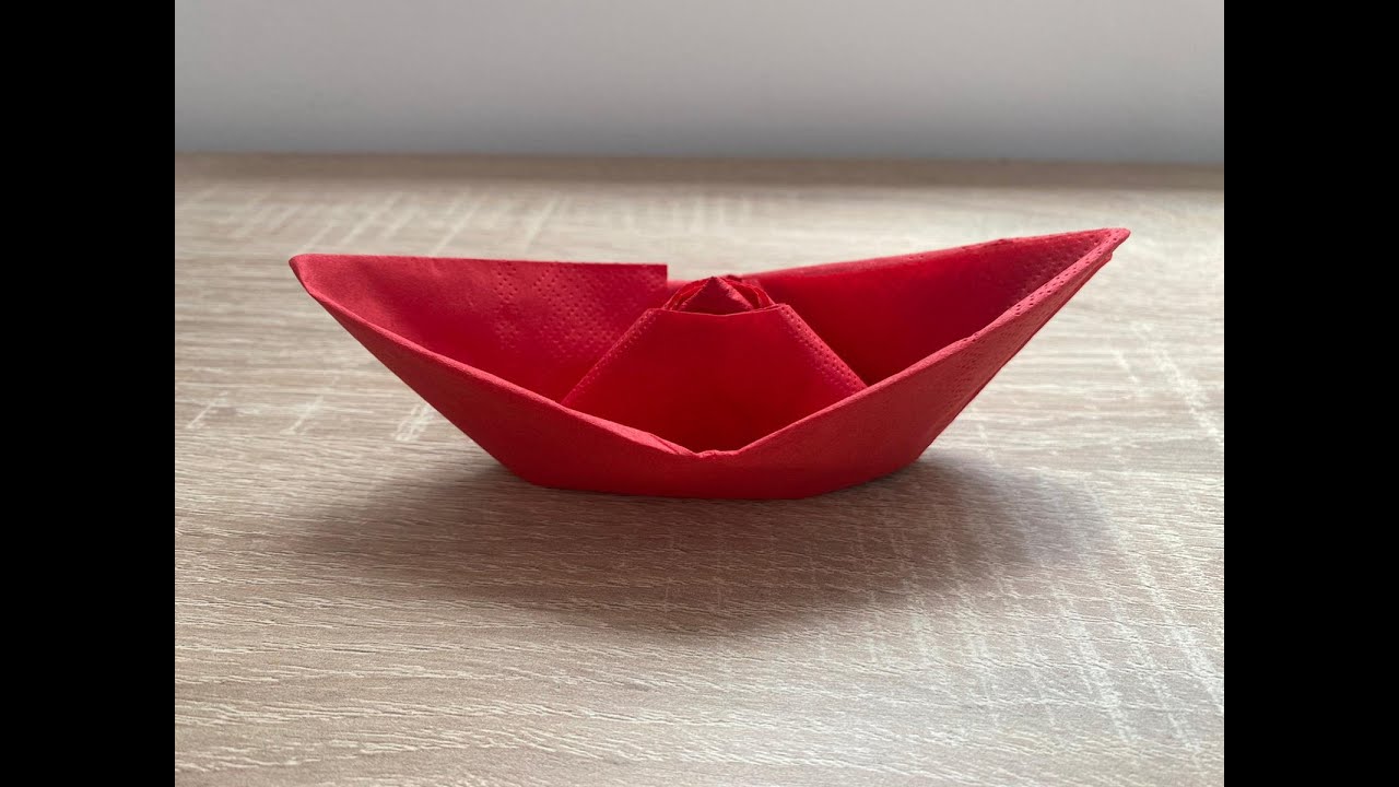 DIY Skladanie obrúskov - loď