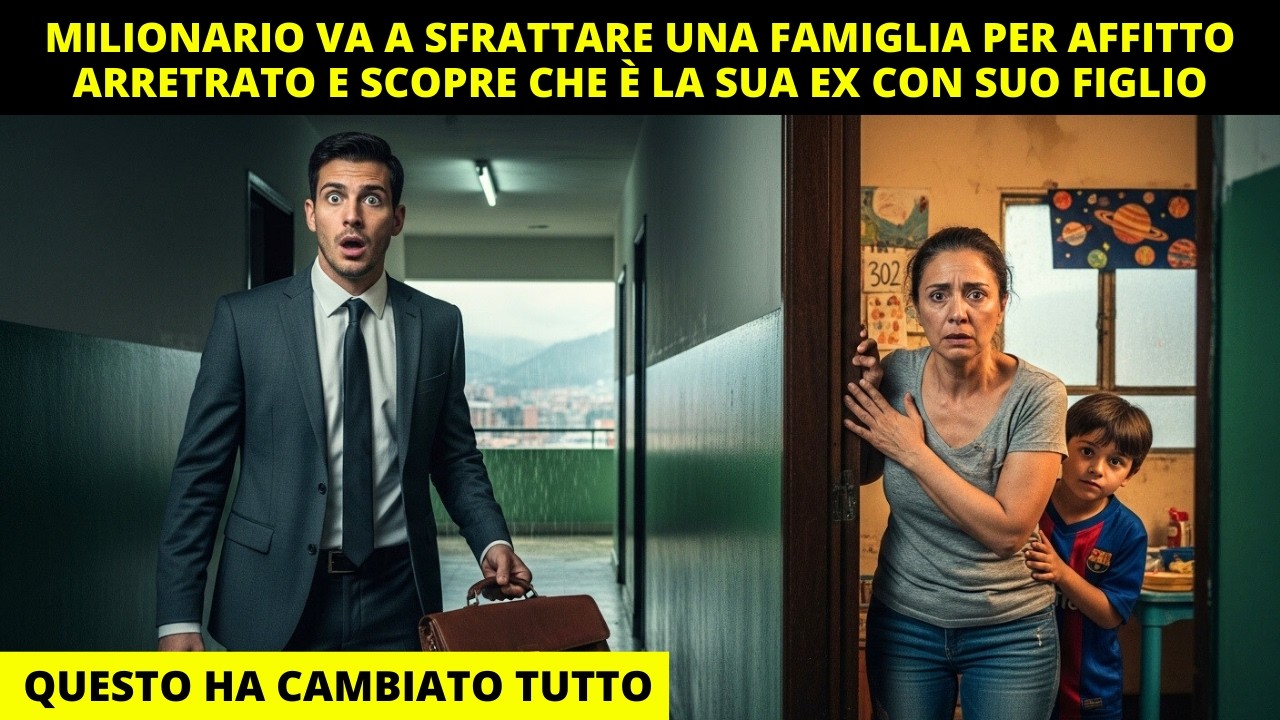 MILIONARIO VA A SFRATTARE UNA FAMIGLIA PER AFFITTO ARRETRATO E SCOPRE CHE È LA SUA EX CON SUO FIGLIO