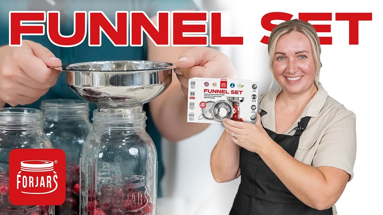 Ultimate ForJars Canning Set: Stainless Steel Funnels & Strainer
