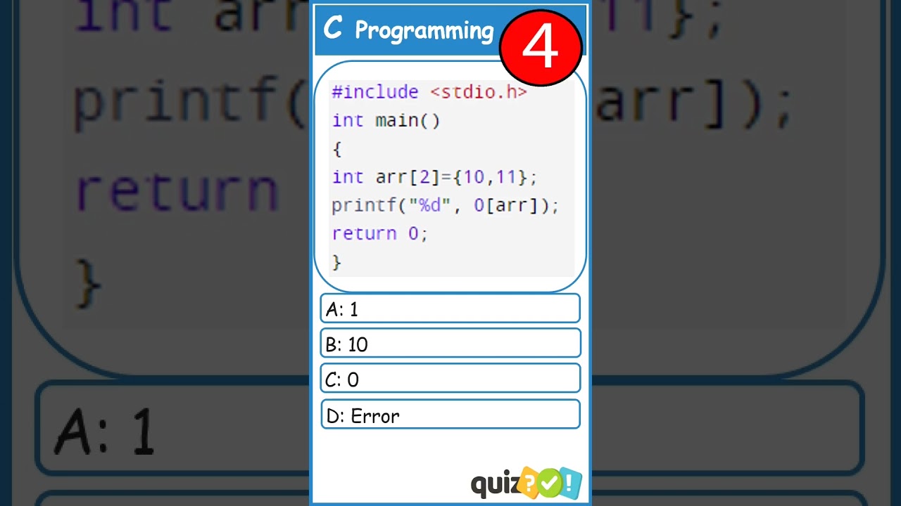#14- C Multiple Choice Quiz with explanation | C Programming Quiz | #placement | #itplacement