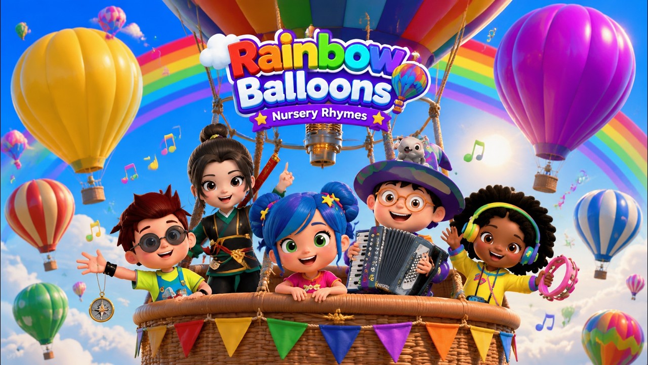 Nursery Rhymes - Rainbow Balloons| FEFDY Nursery Rhymes & Kids songs.