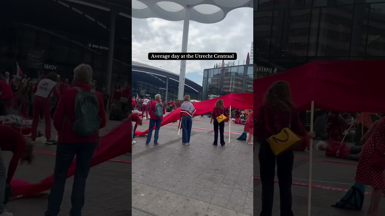 Average day at the Utrecht Centraal, Netherlands | Free Palestine