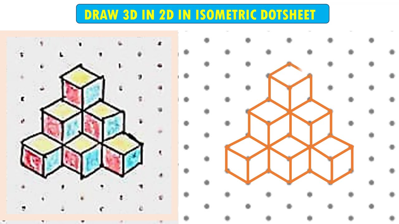 Draw 3D Figures in Isometric dot sheet