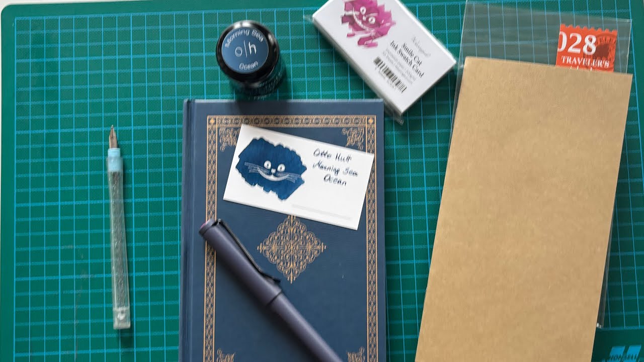 Ink Swatch of Otto Hutt ink Morning Sea Ocean (Scented)