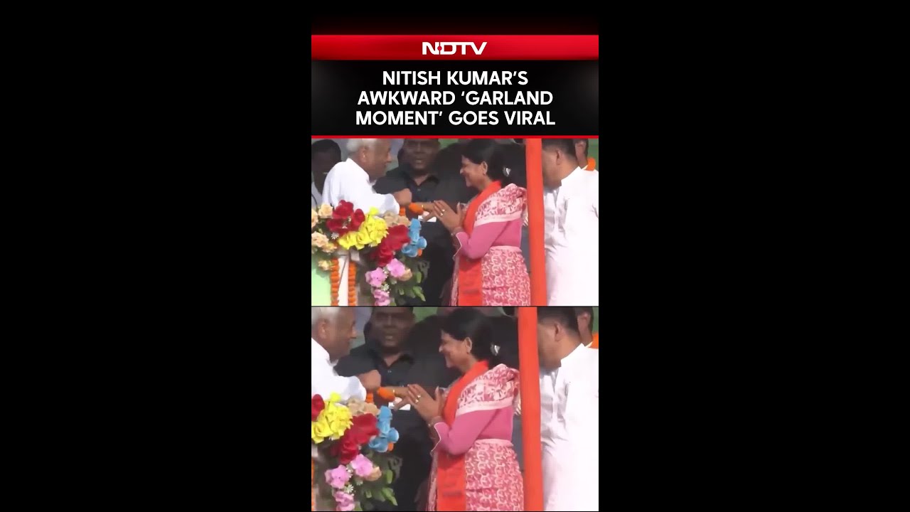 Bihar CM Nitish Kumar&rsquo;s Viral Video Of Garlanding Woman Candidate Sparks Row