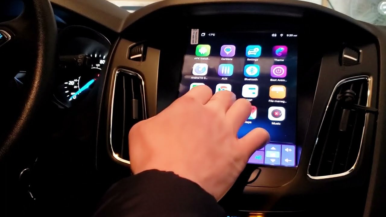 InstallingTesla , 2Din radio for Ford Focus 2012-2015Установка  тесла скрин для форд фокус 2012-2015