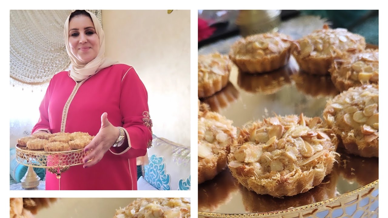 كنافة بكريمة اللوز اول مرة على يوتيب فكرة تعي جمعت قرمشة وتعليكة عطيتكم سر كيفاش تبقا تابت في قالب
