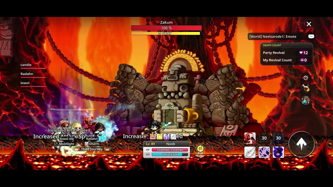 [MapleStory Idle] Level 89 Dark Knight Hard Zakum Run (76B CP)