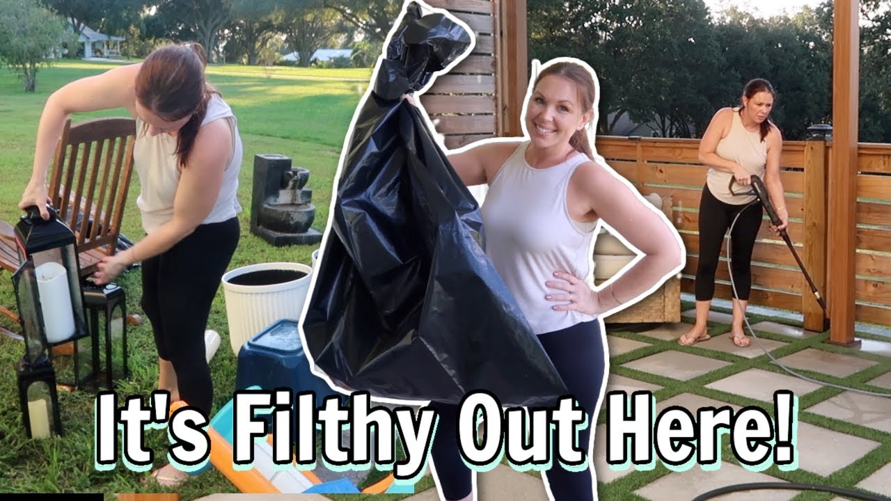 DEEP CLEANING & DECLUTTERING my back porch when it is filthy!