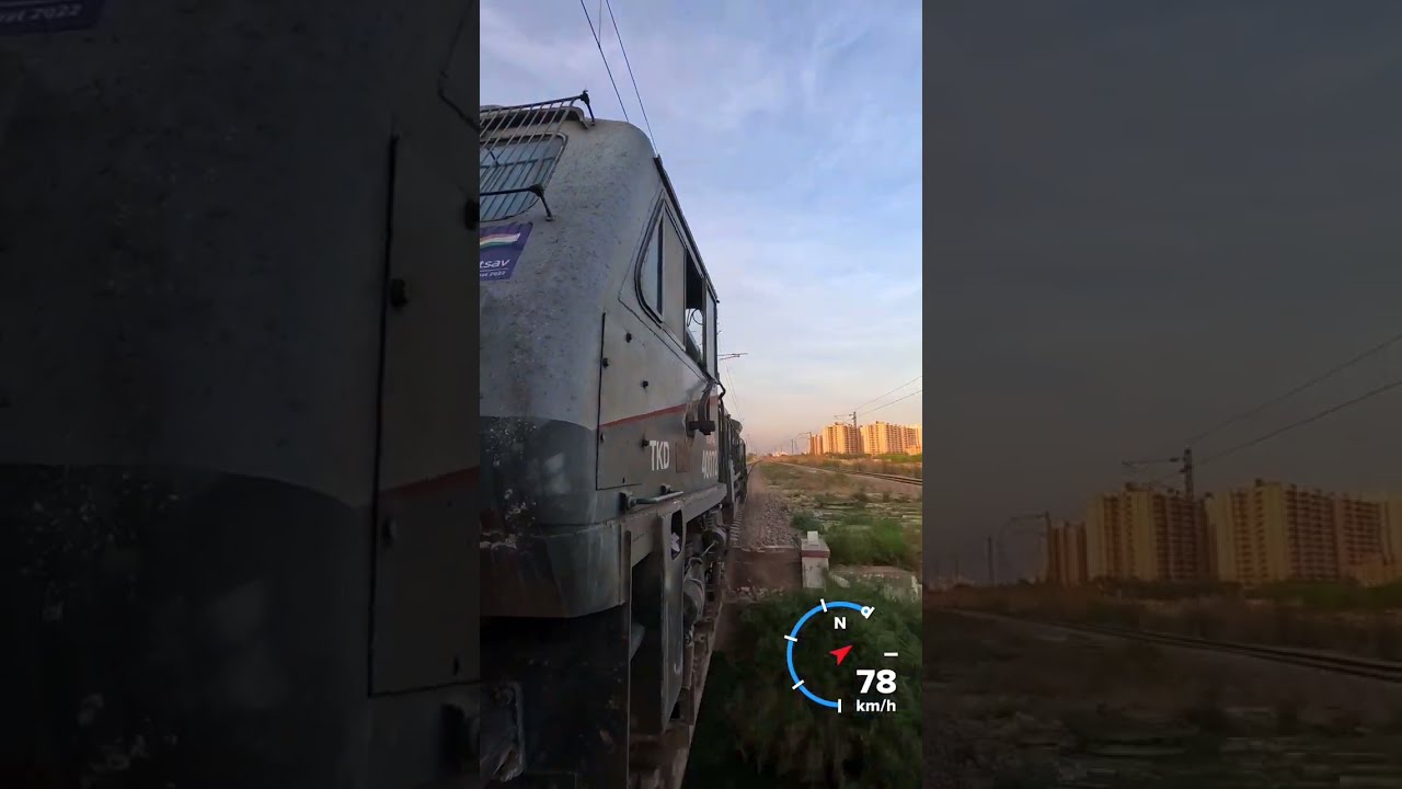 Journey behind 4500hp WDP4B Diesel locomotive - Full Notch-up and Braking!
