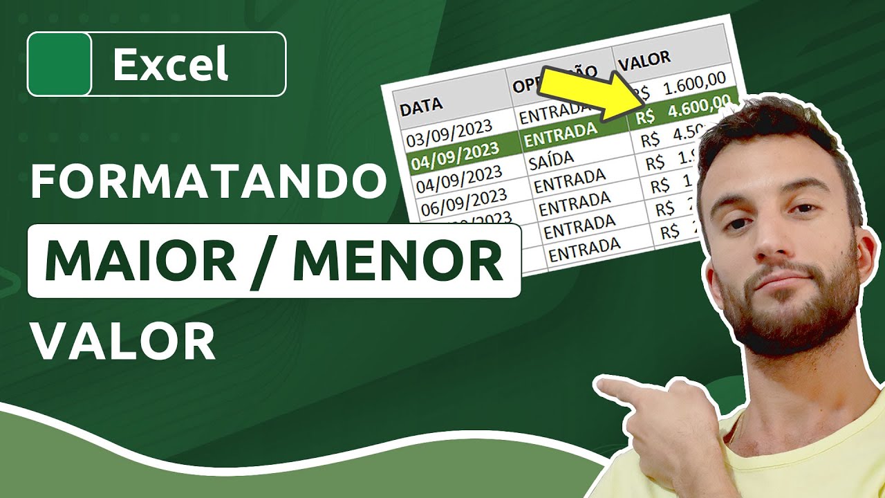 Como destacar/formatar MAIOR ou MENOR VALOR no Excel