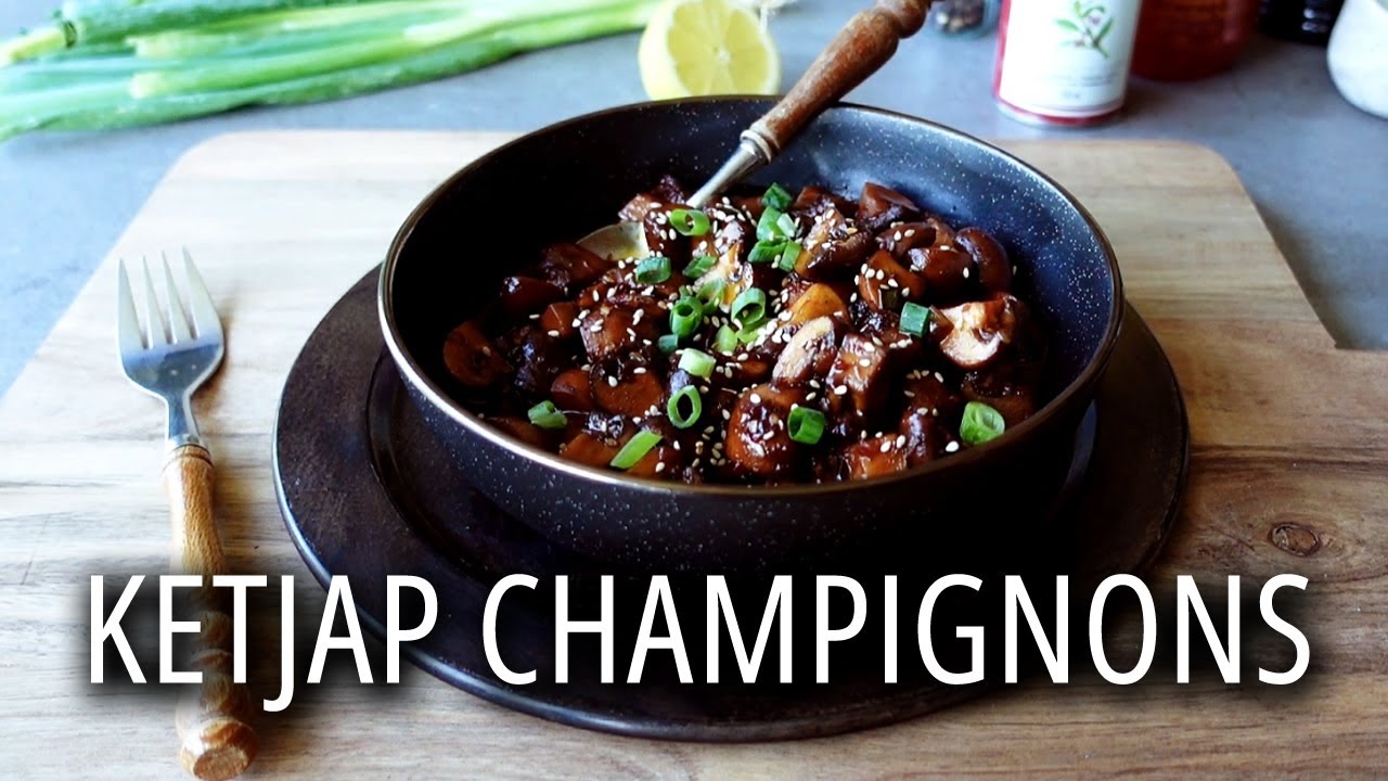 Eetspiratie – Gebakken champignons in een heerlijke ketjapsaus. Snel en makkelijk recept!