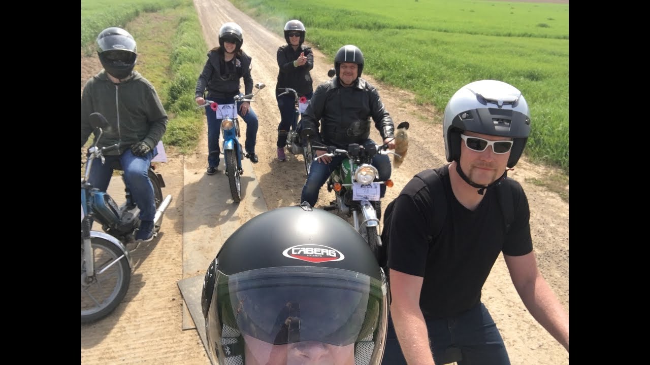 Die Schreckschrauben und Freunde bei der 3. Mainzer Zweirad-Rallye - Hercules, Garelli, Zündapp