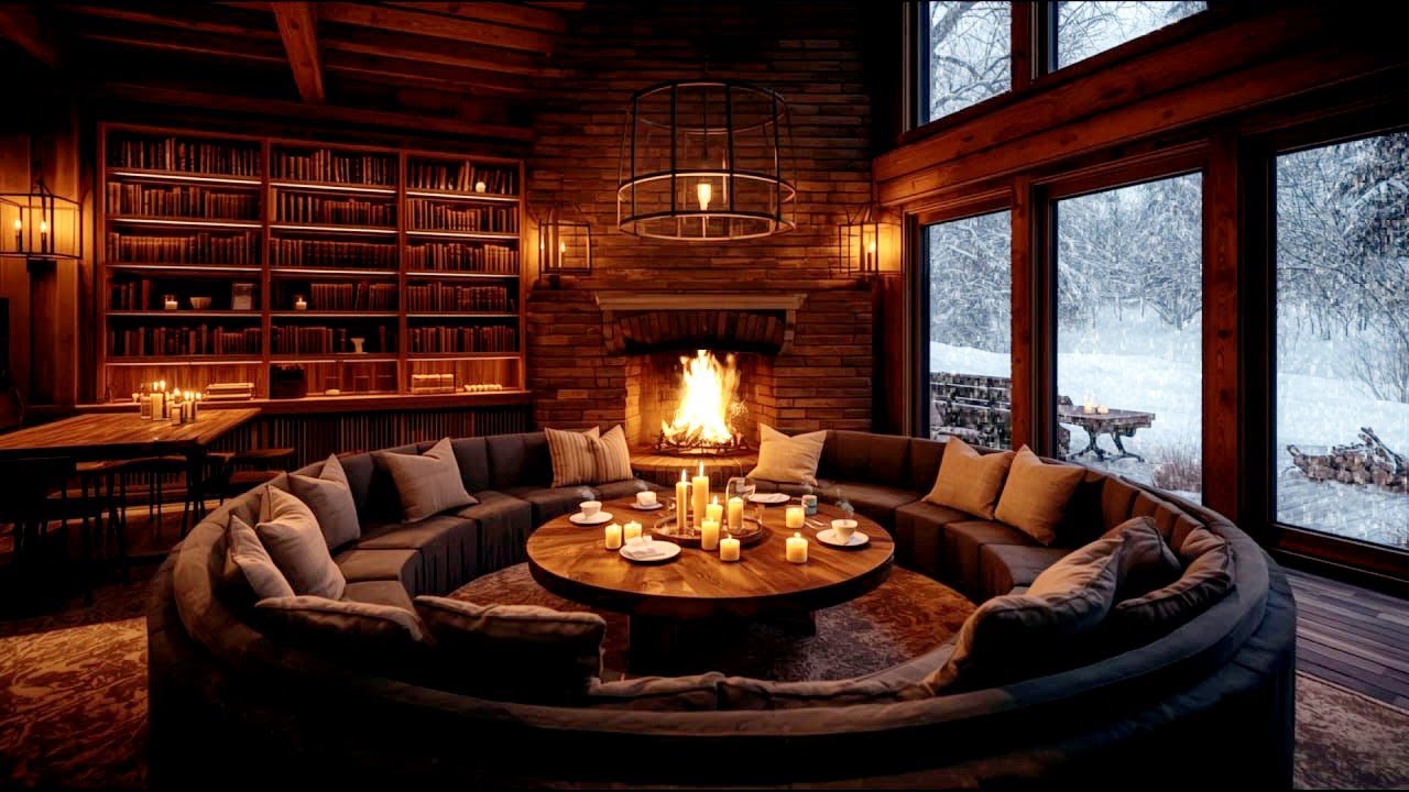 Smooth Jazz by the Fire 🎶 Relaxing Music for Study, Focus & Stress Relief | Cozy Cabin Vibes