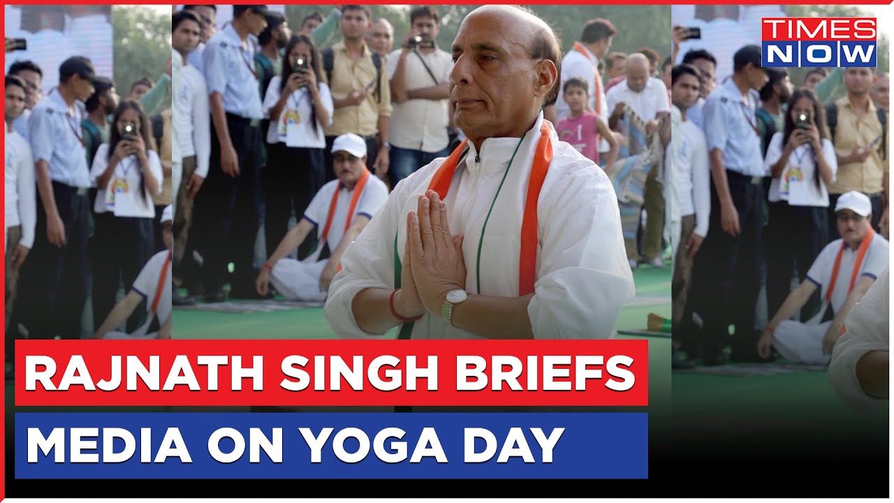 Defence Minister Rajnath Singh Briefs Media On International Yoga Day 2023 |  INS Vikrant