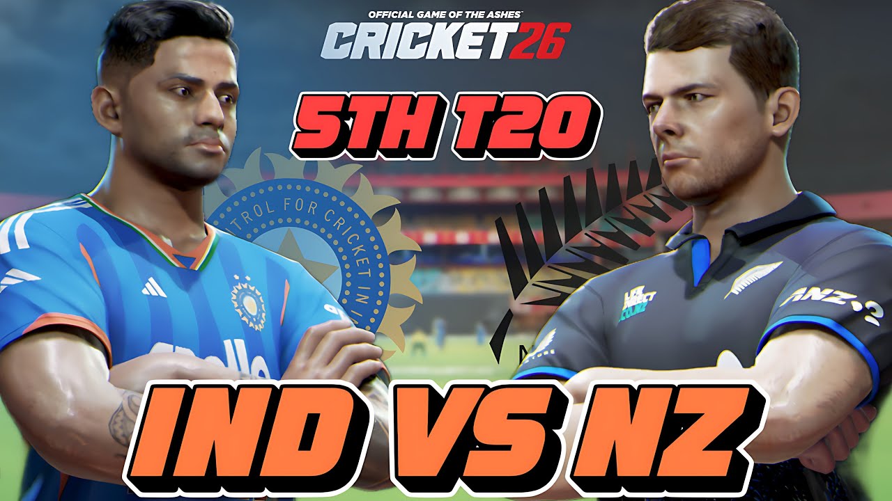 India vs New Zealand 5th T20 at Kerala | Road to T20 World Cup 2026 | Cricket 26 Live