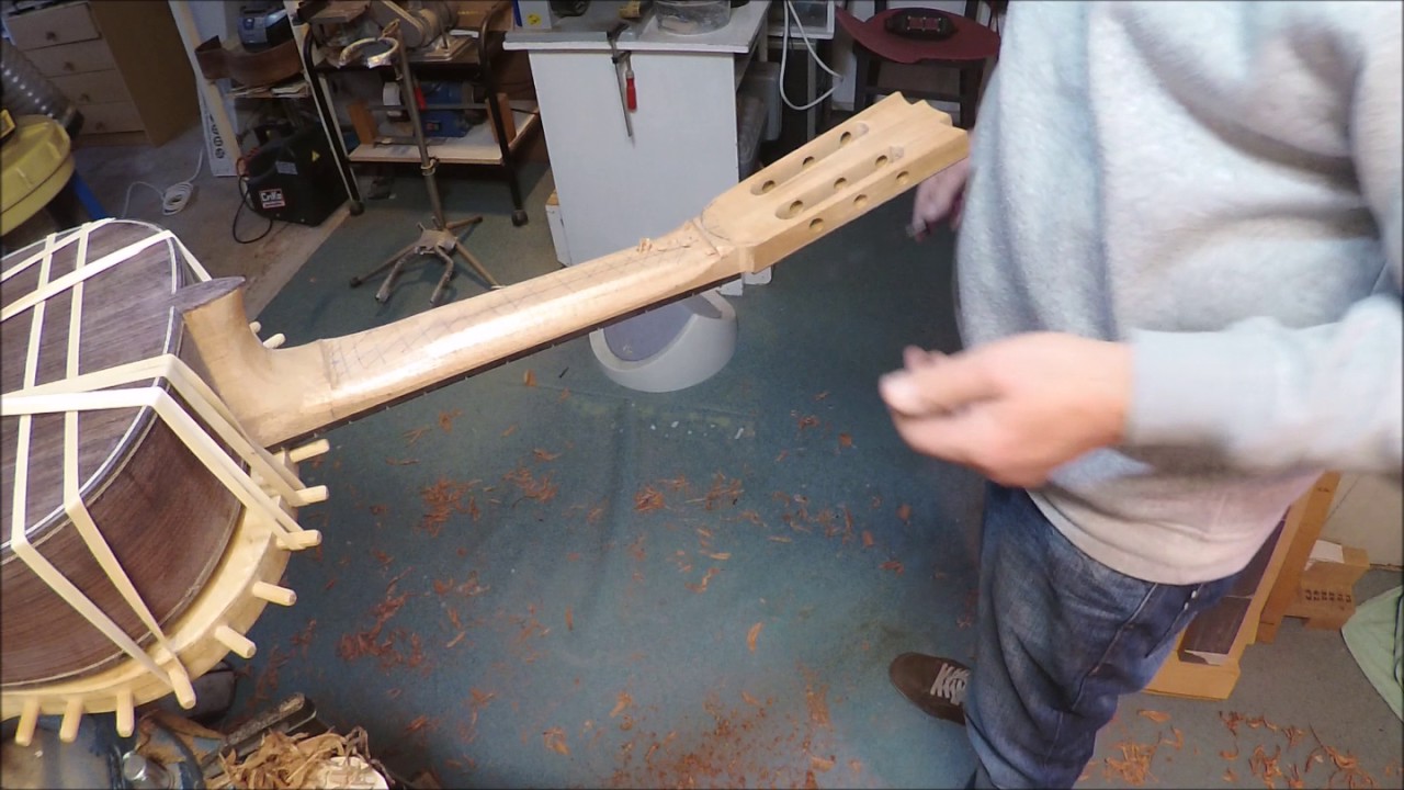 Shaping the neck of a  classical guitar