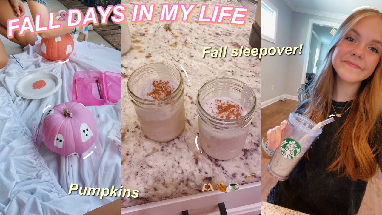 Fall days in my life! Fall sleepover, Painting pumpkins, Fall vibes, and more ☕️🧡 // Mia Elizabeth