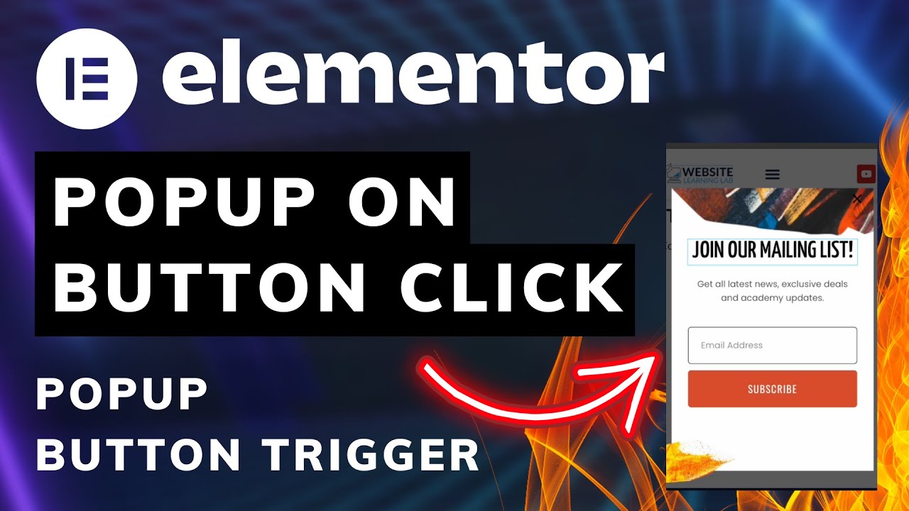 Elementor Popup on Button Click - Popup Button Trigger