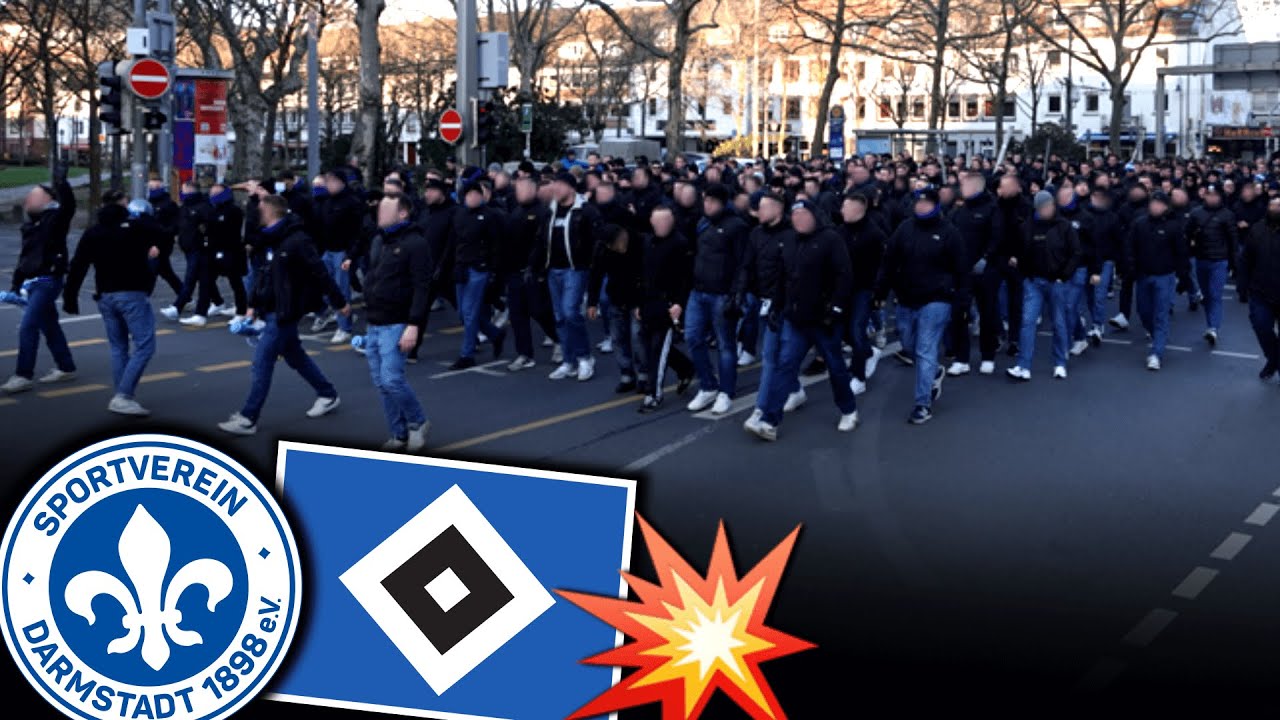 Angriffsversuch von Darmstadt auf Hamburg vor dem Spiel...