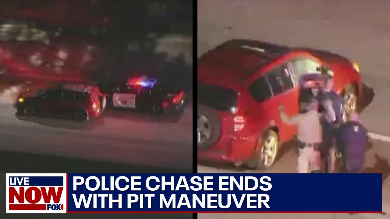 Police chase in Southern California ends with spike strip, PIT maneuver | LiveNOW from FOX