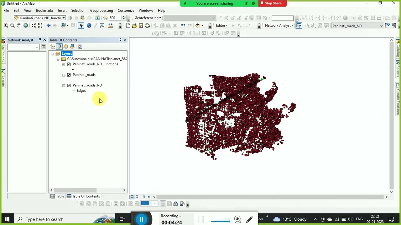 Road Network Analysis and Service Area Analysis Through ArcGIS Software