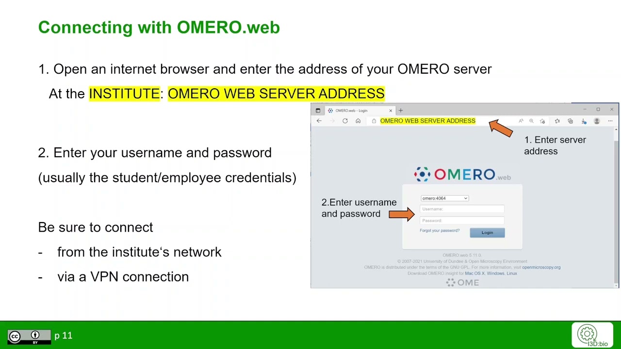 I3D:bio's OMERO Training Videos: 02 - Connect to OMERO