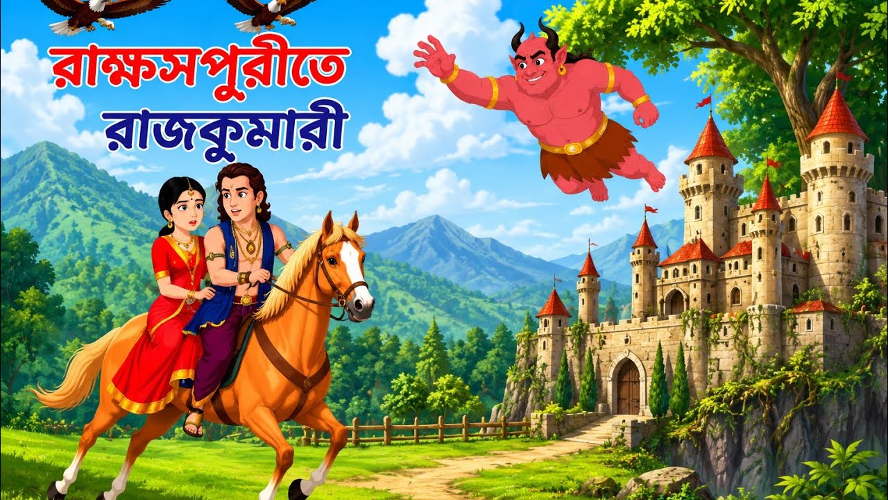 রাক্ষস পুরীতে রাজকন্যা . Bangla cartoon. Rupkothar golpo. Thakurmar jhuli Kaberi Cartoon story