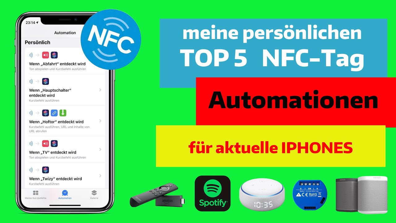 Meine TOP 5 Automationen fürs Iphone mit NFC-Tags! Inkl. Alexa-Ansagen und Shelly-Steuerungen.