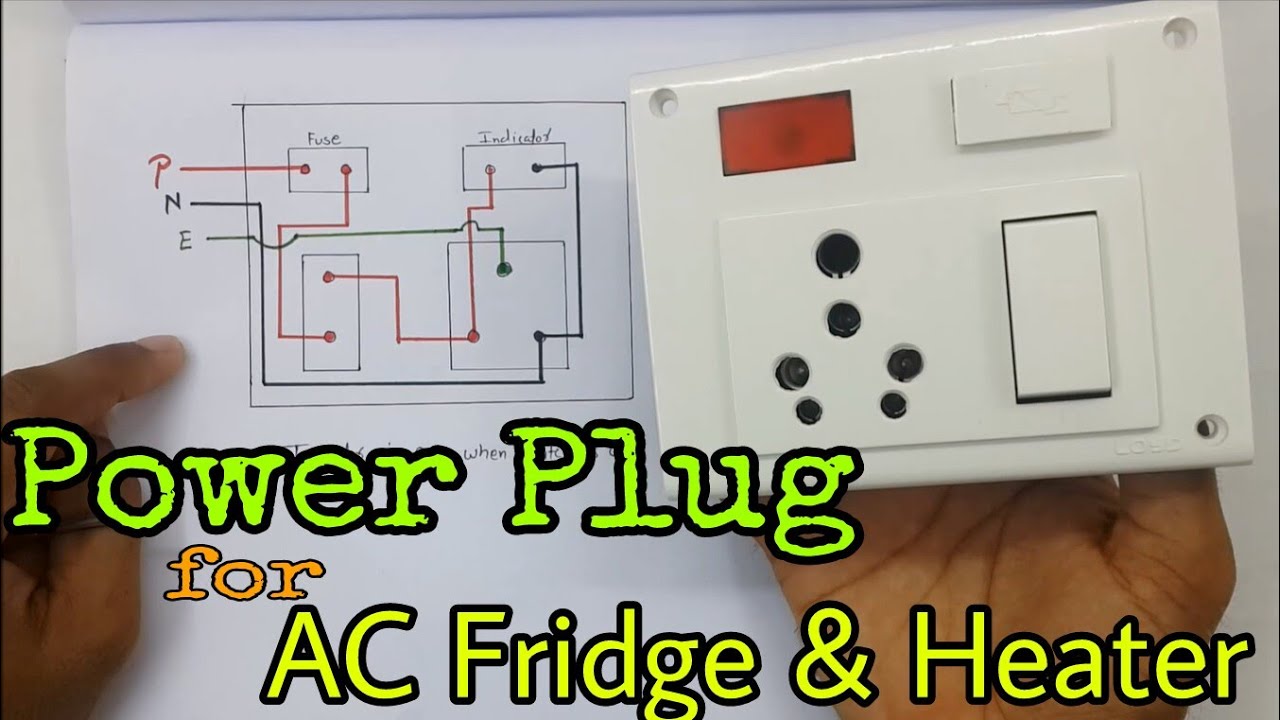 (15A) Board wiring Connection of Power Socket for AC, Fridge and Heater (in Hindi)