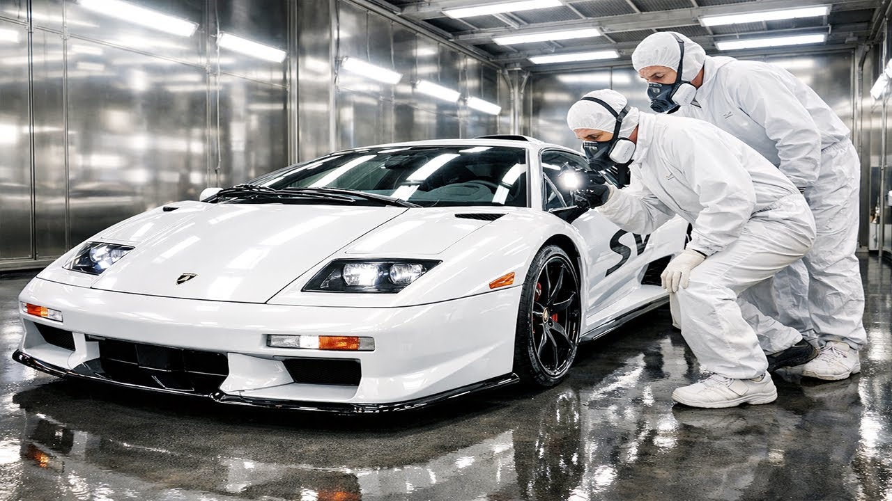 Lamborghini Diablo SV Revival: Applying High-Gloss Ceramic Clearcoat for Ultimate Shine