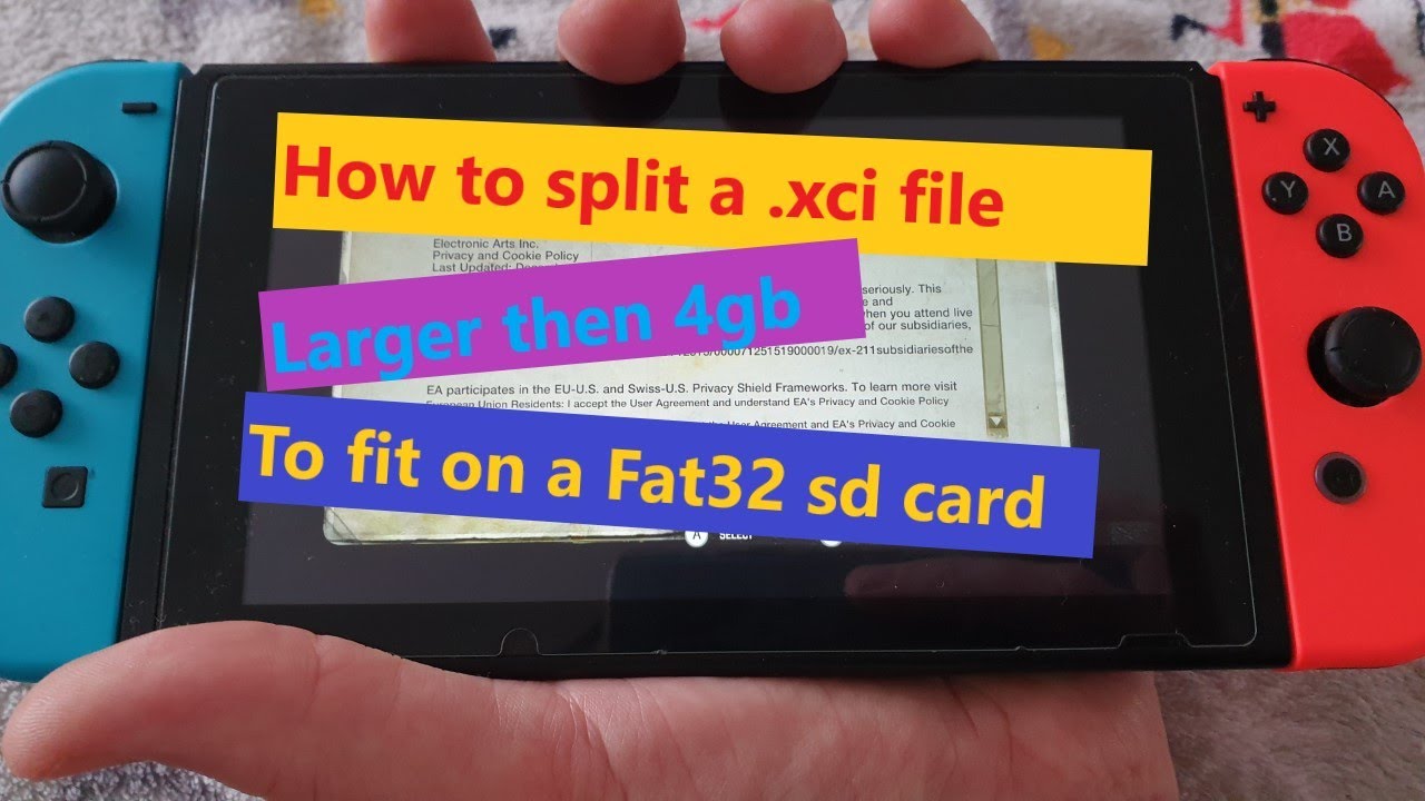 Quick and easy way to split xci files over 4gb to fit onto a fat32 sd card