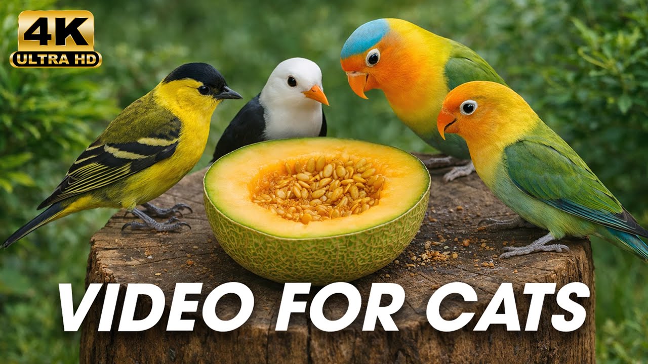 Cat TV 😺 Relax with Birds & Squirrels | 3 Hours Calming Nature Sounds (4K HDR)
